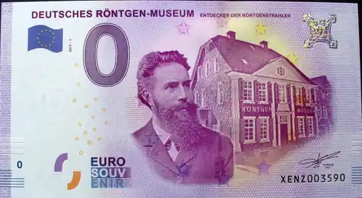 Banconota da 0€ DEUTSCHES RÖNTGEN-MUSEUMENTDECKER DER RÖNTGENSTRAHLEN
