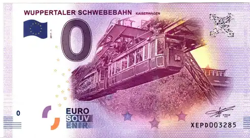 Banconota da 0€ WUPPERTALER SCHWEBEBAHNKAISERWAGEN