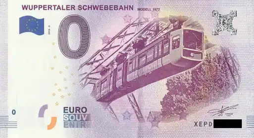 0€ banknote WUPPERTALER SCHWEBEBAHNMODELL 1972