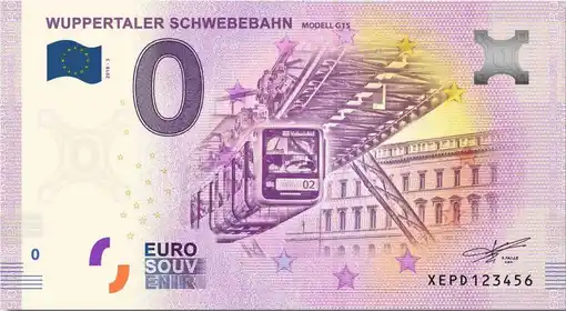 0€-Schein WUPPERTALER SCHWEBEBAHNMODELL G15