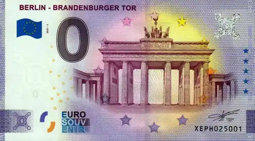 0€-Schein BERLIN - BRANDENBURGER TOR