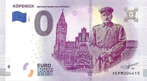 0€-Schein KÖPENICKDER HAUPTMANN VON KÖPENICK