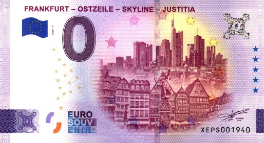 0€ banknote FRANKFURT - OSTZEILE - SKYLINE - JUSTITIA