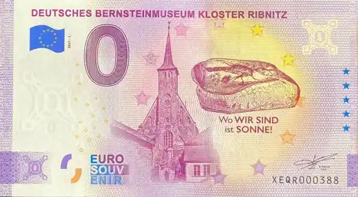Banconota da 0€ DEUTSCHES BERNSTEINMUSEUM KLOSTER RIBNITZ