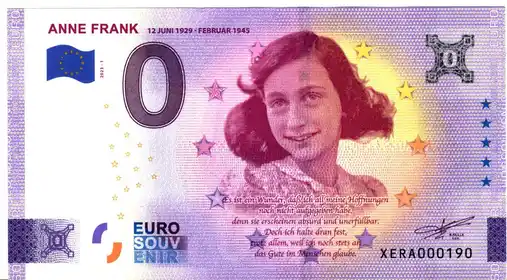 Billet 0€ ANNE FRANK12 JUNI 1929 - FEBRUAR 1945