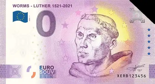 Billete de 0€ WORMS - LUTHER 1521 - 2021