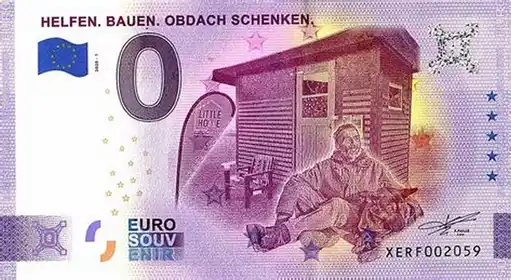 0€-Schein HELFEN. BAUEN. OBDACH SCHENKEN.