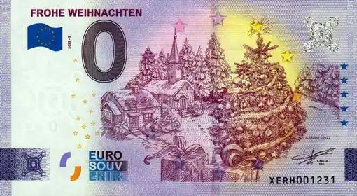0€-Schein FROHE WEIHNACHTEN