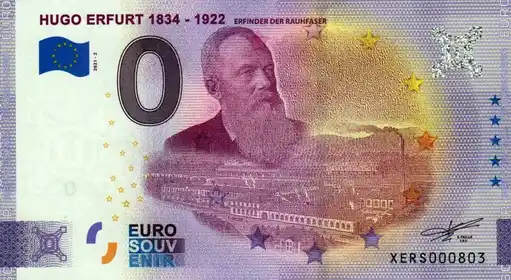 0€-Schein HUGO ERFURT 1834 - 1922ERFINDER DER RAUHFASER
