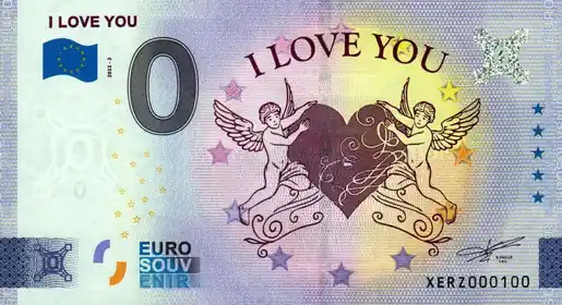 Banconota da 0€ I LOVE YOU