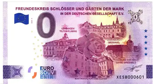 Banconota da 0€ FREUNDESKREIS SCHLÖSSER UND GÄRTEN DER MARK