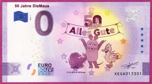 0€-Schein 50 Jahre DieMaus