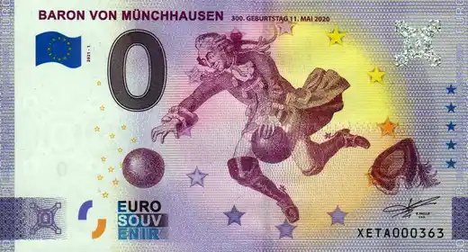 Billete de 0€ BARON VON MÜNCHHAUSEN300. GEBURTSTAG 11. MAI 2021