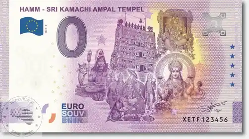 0€ banknote HAMM - SRI KAMACHI AMPAL TEMPEL