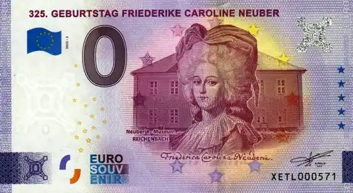Billete de 0€ 325. GEBURTSTAG FRIEDERIKE CAROLINE NEUBER