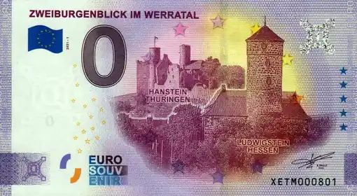 0€ banknote ZWEIBURGENBLICK IM WERRATAL
