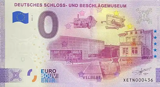 0€ banknote DEUTSCHES SCHLOSS- UND BESCHLÄGEMUSEUMVELBERT