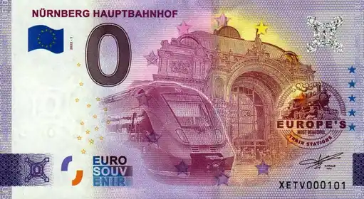 Banconota da 0€ NÜRNBERG HAUPTBAHNHOF