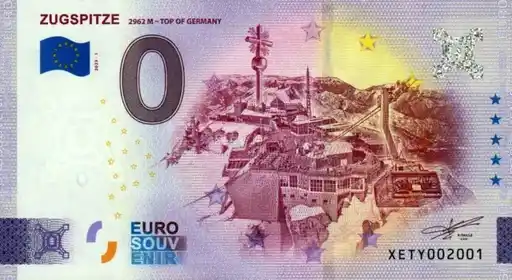 0€ banknote ZUGSPITZE2962 M - TOP OF GERMANY