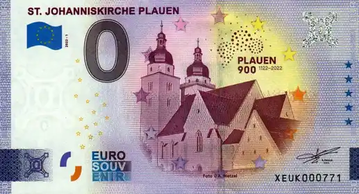 0€ banknote ST. JOHANNISKIRCHE PLAUEN