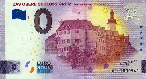 0€ banknote DAS OBERE SCHLOSS GREIZÄLTESTES WAHRZEICHEN DER STADT