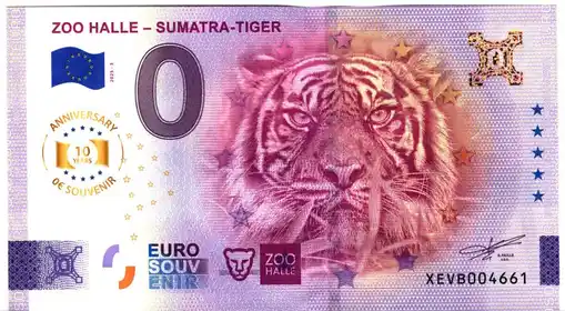 Banconota da 0€ ZOO HALLE - SUMATRA - TIGER