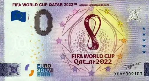 0€-Schein FIFA WORLD CUP QATAR 2022™OFFICIEL LICENSED PRODUCY