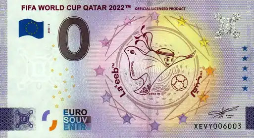 Billete de 0€ FIFA WORLD CUP QATAR 2022™OFFICIEL LICENSED PRODUCY