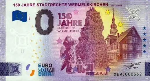 Billete de 0€ 150 JAHRE STADTRECHTE WERMELSKIRCHEN1873-2023