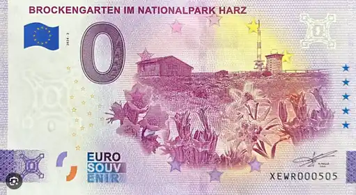 Banconota da 0€ BROCKENGARTEN IM NATIONALPARK HARZ