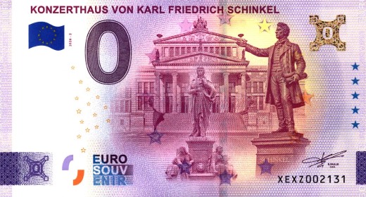 0€ banknote KONZERTHAUS VON KARL FRIEDRICH SCHINKEL