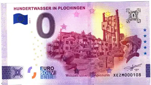 Banconota da 0€ HUNDERTWASSER IN PLOCHINGENLEBEN UNTERM REGENTURM