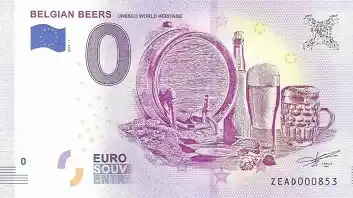 0€ banknote BELGIAN BEERSUNESCO WORLD HERITAGE
