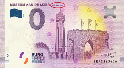 Billete de 0€ MUSEUM AAN DE IJZER NIEUWPOORT