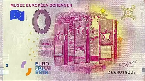 0€ banknote MUSÉE EUROPÉEN SCHENGEN