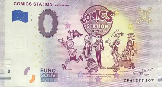 Banconota da 0€ COMICS STATION ANTWERPEN