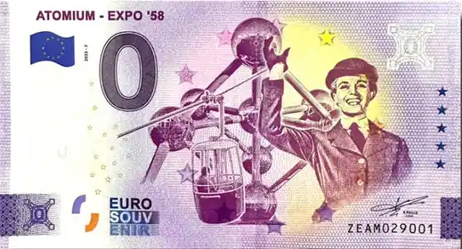 Banconota da 0€ ATOMIUM - EXPO '58