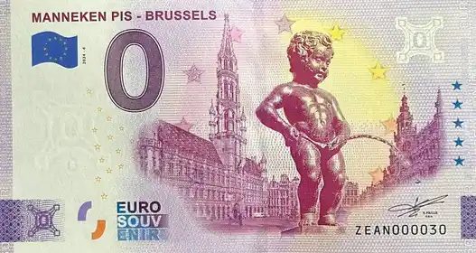 Banconota da 0€ MANNEKEN PIS - BRUSSELS