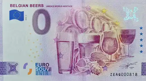 Billet 0€ BELGIAN BEERSUNESCO WORLD HERITAGE