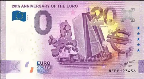 0€ banknote 20 YEARS OF THE EURO