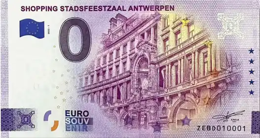 Banconota da 0€ SHOPPING STADSFEESTZAAL ANTWERPEN
