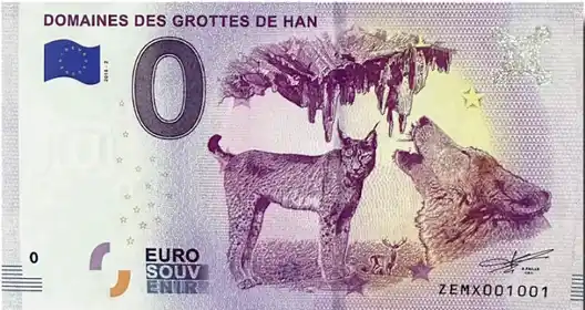 Banconota da 0€ DOMAINES DES GROTTES DE HAN